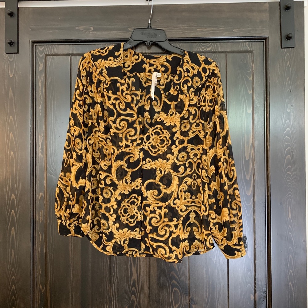 Haute hippie glad/black blouse